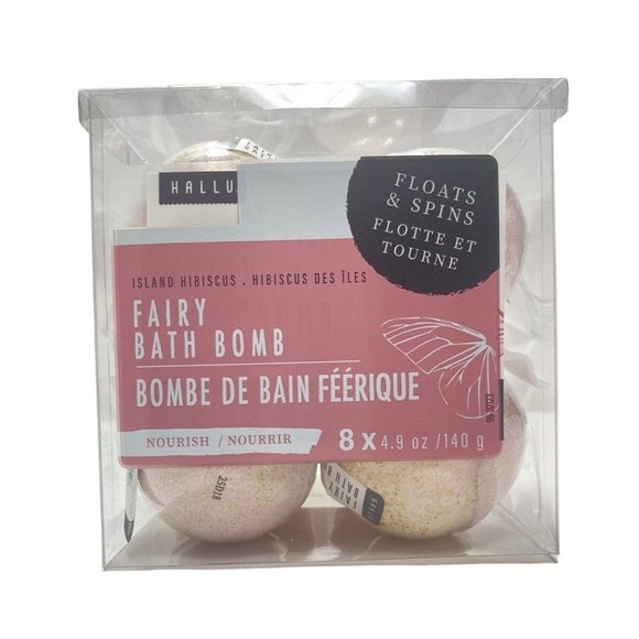 Hallu Fairy Bath Bombs, Pack of 8 Island Hibiscus Bath Bombs, NWT, Floats and Sp - Picture 1 of 11